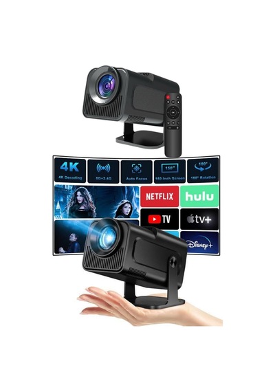 Projektör Siyah Android Taşınabilir Sinema Projeksiyon Wifi Destekli En Güncel Sürüm Akıllı