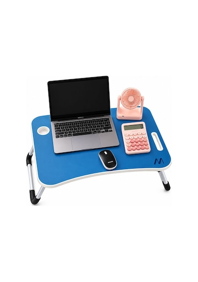 Muıtomas Katlanabilir Bardaklıklı Laptop Masası Mavi