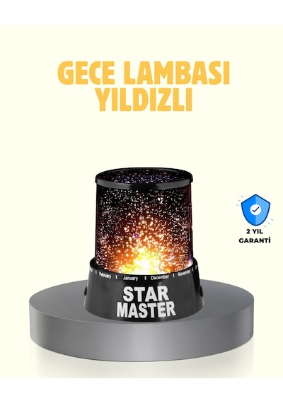 Led Renk Değiştiren Yıldız Projektör Efektli Gece Lambası Çok Renkli