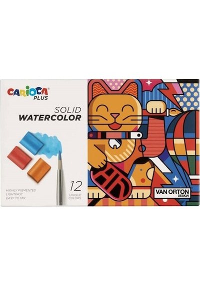 Carioca Plus Tablet Sulu Boya 12 Renk Fırçalı
