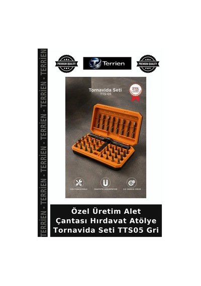 Özel Üretim Alet Çantası Hırdavat Atölye Tornavida Seti Tts05 Gri