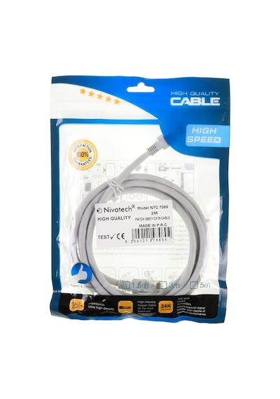 Nivatech Ntc 7080 2m Patch Grey Cat6 Cable