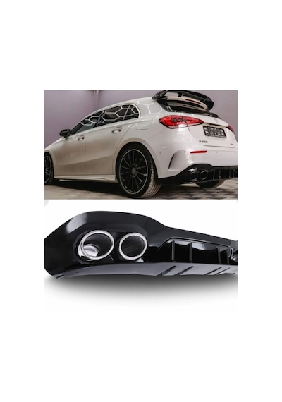 Mercedes A Serisi W177 Hb A35 Amg Arka Difüzör 2019-2023 Arası Uyumlu Çift Çıkışlı