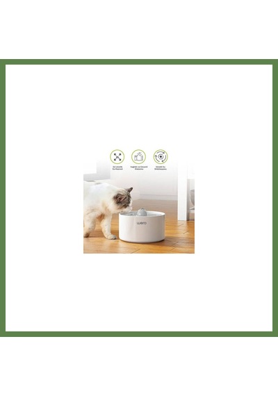 Bezos Seramik Otomatik Kedi Köpek Su Şelalesi Su Pınarı Beyaz 2 Lt Hb006