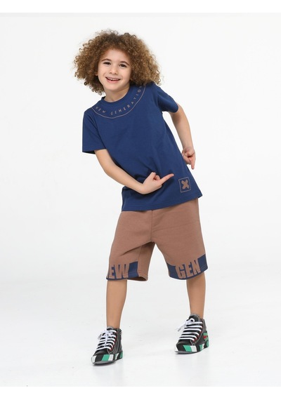 Casabony New Gen Kahve Şort + T-shirt Takım - Kahverengi