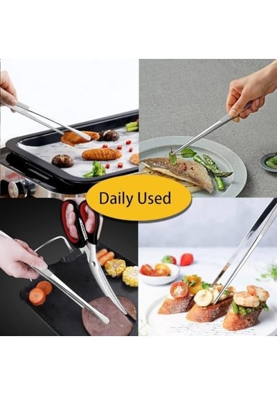 Mangal Maşa Cımbızı Paslanmaz Çelik Mangal Chef Maşası, Profesyonel Mutfak Cımbızı, Uzun Saplı Gıda Cımbızı, Çok Fonksiyonlu Mangal Cımbızı,barbekü Maşası 30 Cm