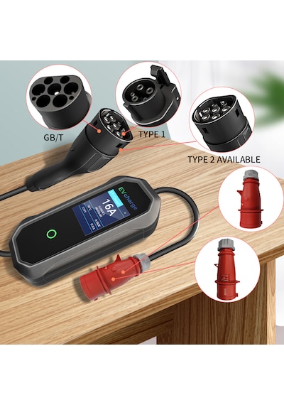 Evcharge Elektrikli Araç Taşınabilir Şarj Istasyonu 11 Kw 16a Tip-2 5x32a 5 Mt Tip2 Mobil Uygulama 11.0 KW