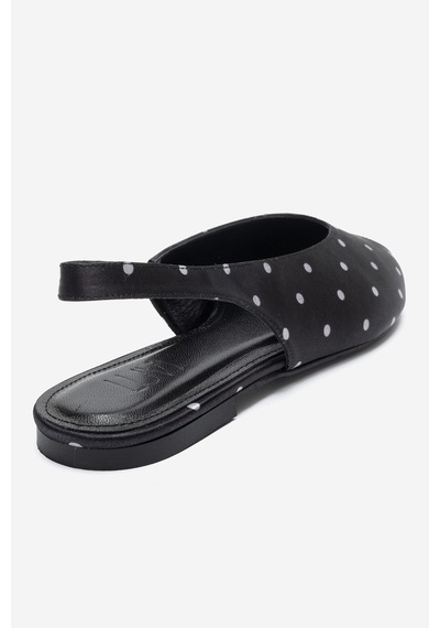 Luvi Shoes Serına Siyah Beyaz Puantiyeli Kadın Sandalet