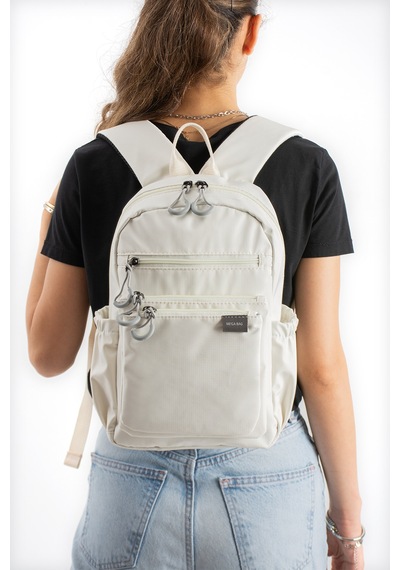 Wikidays.s Moda Trendi Çok Bölmeli Ve Cepli Hafif Sırt Çantası - Günlük Ve Seyahat İçin Şık Tasarım Beyaz
