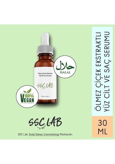 SSC Lab Ölmez Çiçek Ekstraktlı Yüz Cilt & Saç Serumu 30 ML