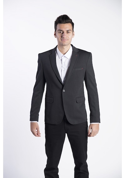 Sposo 5108 Dar Kalıp Yarım Astarlı Siyah Erkek Blazer Ceket Siyah