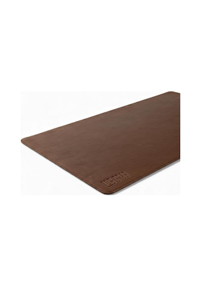 40x90 El Yapımı Deri Masa Pad - Premium Kaymaz Deri Mousepad Ve Klavye Altlığı - Sümen Masa Matı Acı Kahve Beyaz - Çok Renkli
