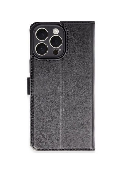 İphone 16 Pro Max Kılıf Trend S Plus Kapaklı Kılıf - Siyah Renk