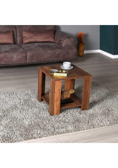 New Line Köşe Sehpa - Koyu Ceviz Oslo Ceviz 50x48x50 Cm Gxyxd