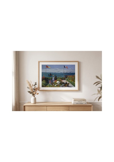 Monet Sainte-adresse'de Bahçe Çerçevesiz Poster 30x42 Cm A3 Tablo Empresyonist Duvar Dekoru