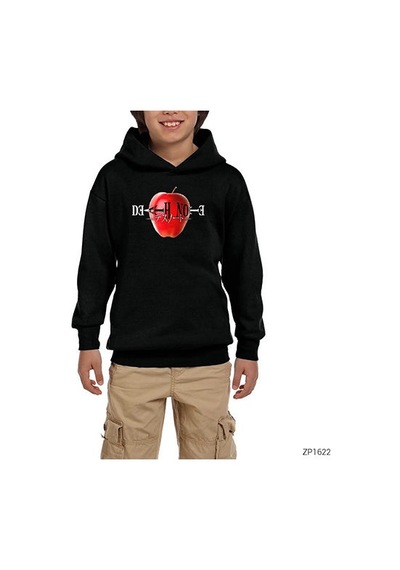 Zepplin Giyim Death Note Apple Siyah Çocuk Kapşonlu Sweatshirt