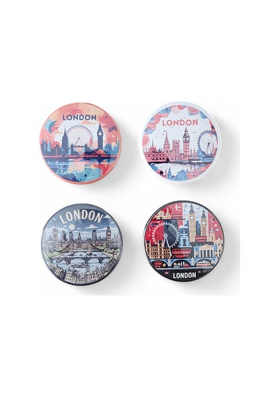 Londra Magnet Set 2 - 4'lü Buzdolabı Magnet London Karışık Renkli
