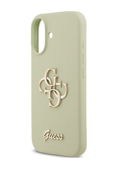 Apple Uyumlu iPhone 17  Kılıf Guess Lisanslı Grained Yazı Logolu Kapak Yeşil Yeşil