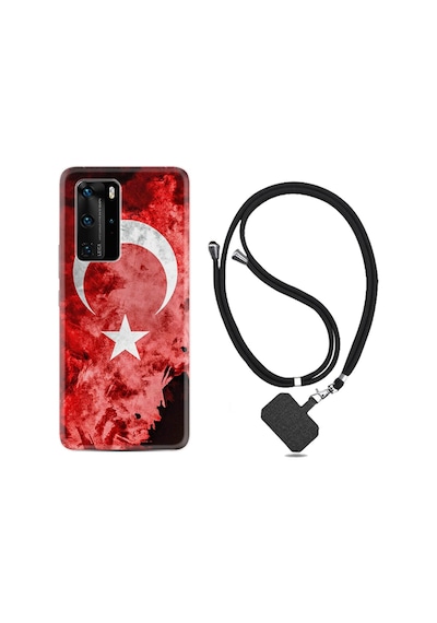 Huawei P40 Pro Kılıf Boyun Askılı Şanlı Türk Bayrağı 3 1395
