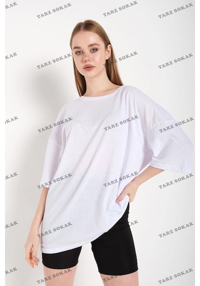Tarzsokak Kadın Beyaz Oversize