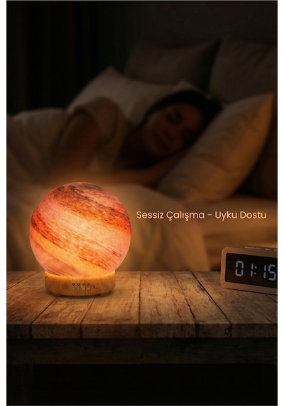 Cam Küre Aroma Difüzörü 120 Ml Ultrasonik Buhar Nemlendirici Led Işıklı Sessiz Oda Makinesi