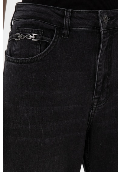 U.S. Polo Assn. Kadın Siyah Straight Fit Jean Pantolon 50304301-DN0027