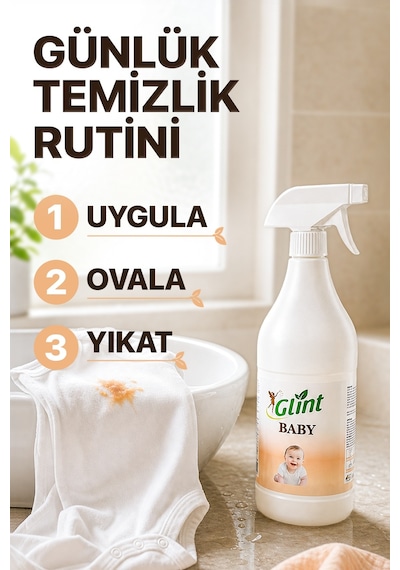 Glint Baby 1 Litre Bitkisel İçerikli Bebek Çamaşır Leke Çıkarıcı
