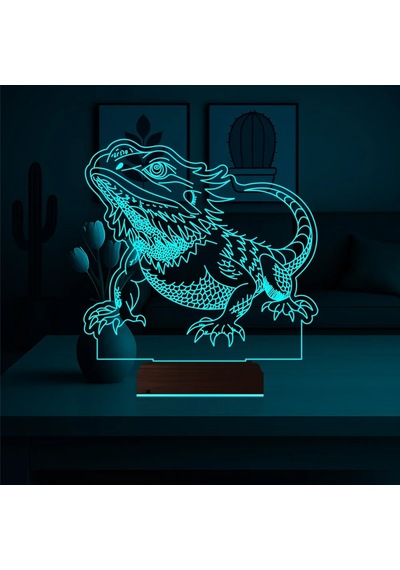 Luvivia Kertenkele Bukalemun 3d Lamba - Masa Gece Lambası Şeffaf