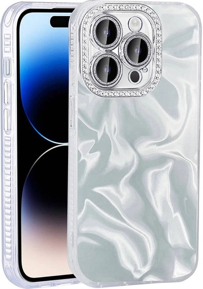 Apple Uyumlu  iPhone 15 Pro Max Kılıf Airbagli Parlak Taş Detay Tasarımlı Zore Esila Kapak