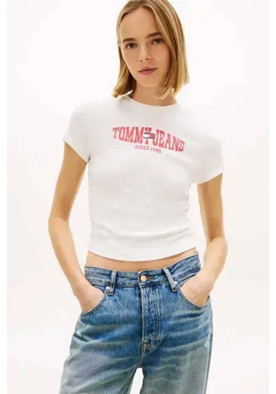 Tommy Jeans Kadın Tişört-dw0dw22272-16154 Beyaz