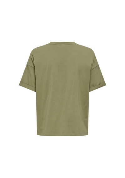 Only Onlcia S/s Foldup Prnt Top Kadın T-shirt 15366009 Yeşil