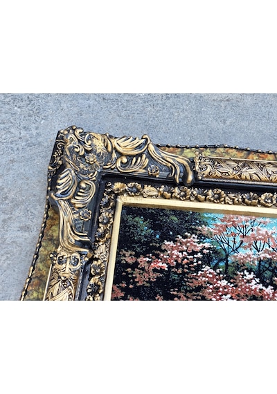 Pembe Yol Adlı İran Tebriz Halı Tablo 123x75cm - Duvar Halı Kilim Tablo