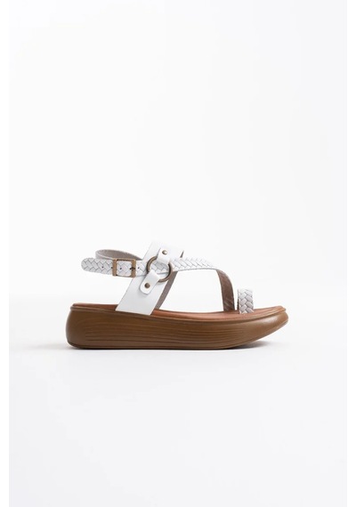 Trendella Beyaz Hakiki Deri Sandalet Tr31my64b Siyah