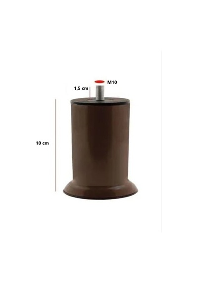 Mobilya Kanepe Baza Koltuk Çekyat Yükseltme Ayağı Kalın Diş M10 Kahverengi Plastik 10 Cm 4 Adet Çok Diğer