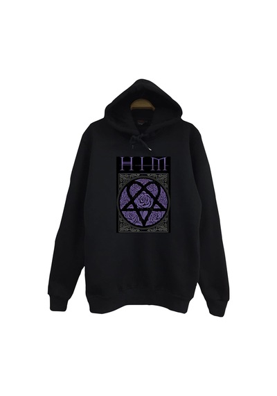 Him Baskılı Unisex %100 Pamuk Siyah Sweatshirt Siyah