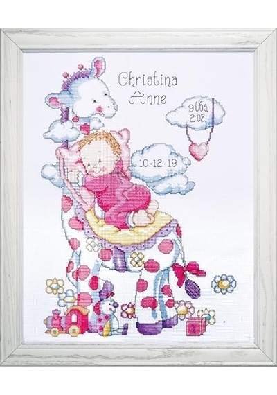 Usa Ürün Zürafa Birth Kayıt Counted Cross Stitch Kit-11 X14 14 Count