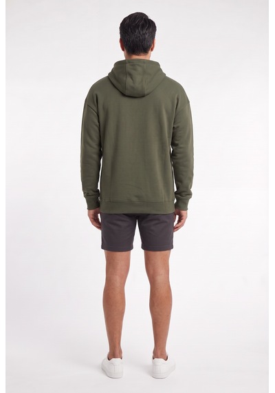 Sup Marvel Hero Desenli Kapüşonlu Haki Erkek Sweatshirt 12089 Siyah