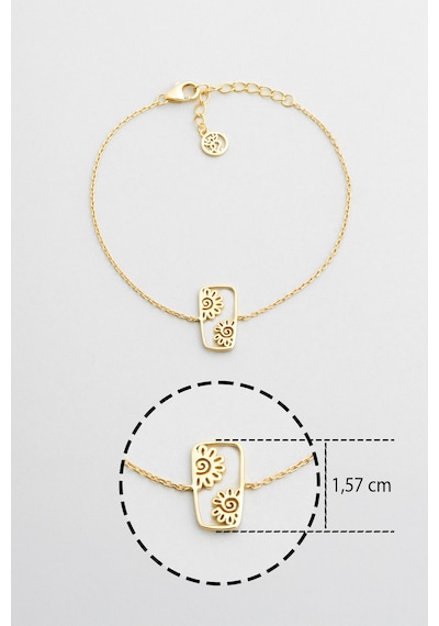So Chic Sunflowers 18 Ayar Sarı Altın Kaplama 19 Cm Gümüş Bileklik Sarı