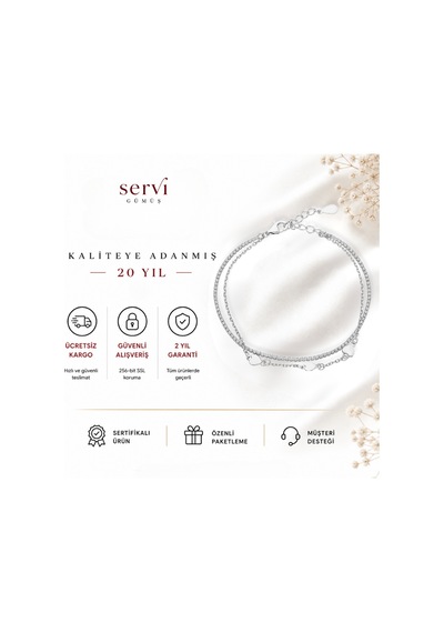 Servi 925 Ayar Love Chain Bileklik-260 Gümüş