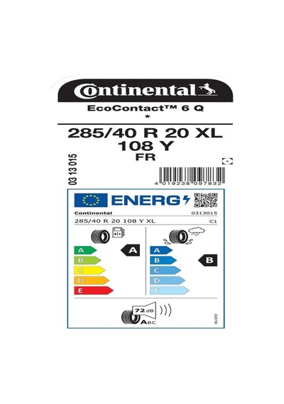 Continental 285/40R20 108Y Xl Fr Ecocontact 6 Q Oto Yaz Lastiği 2026