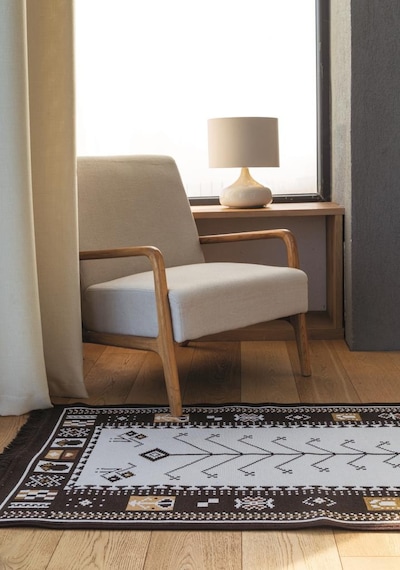 Bigghome Çift Taraflı Kilim, Makinede Yıkanabilir, Modern Desenli, 120 180 Cm, Sa1534a
