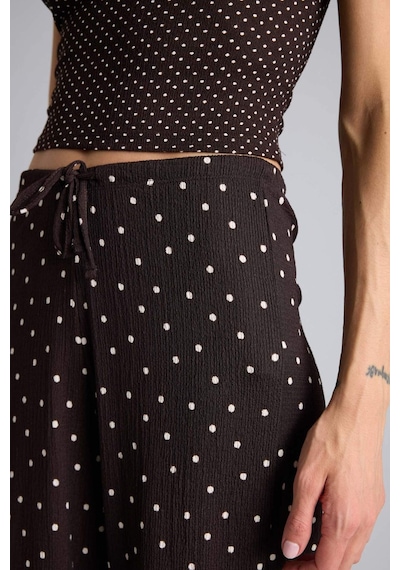 Defacto Wıde Leg Puantiye Bürümcük Pantolon H1594ax26smbn267 Kahve-bn267