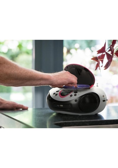 Lenco SCD-38 Pembe Taşınabilir Müzik Seti Radyo CD Çalar MP3 USB