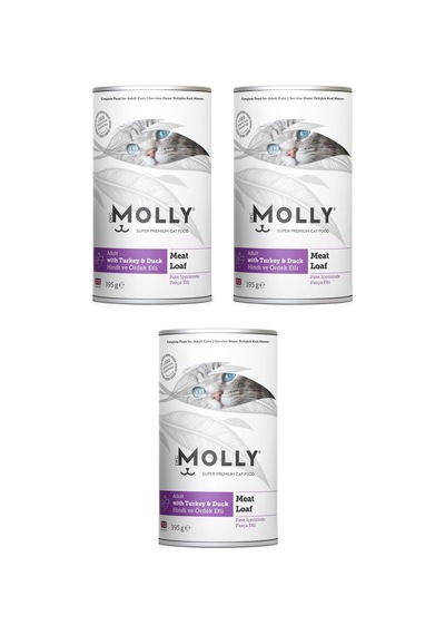 Molly Hindi Ve Ördekli Pate Ezme Kedi Konservesi 395 G X 3 Adet