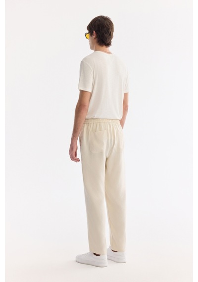 Avva Erkek Ekru Beli Lastikli Nefes Alan Modal Karışımlı Soft Touch Relaxed Fit Jogger Pantolon A61y3031