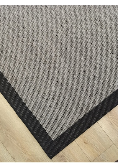 Çam Halı Sisal 9715 Vizon / Siyah Bordürlü Jüt Sisal Kilim