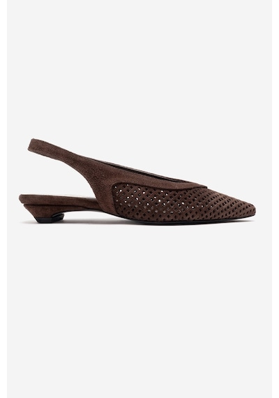 Luvishoes Lıeve Kahverengi Süet Hakiki Deri Kadın Alçak Topuklu Ayakkabı Kahverengi