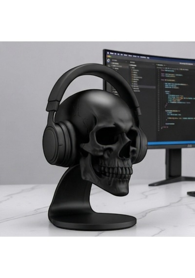 Happy3dworld Kafatası Kulaklık Standı, 3d Baskı Gotik Oda Dekoru