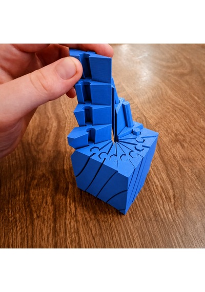 3d Baskı Twisting Küp - Mekanik Dönen Bulmaca Küpü-mavi