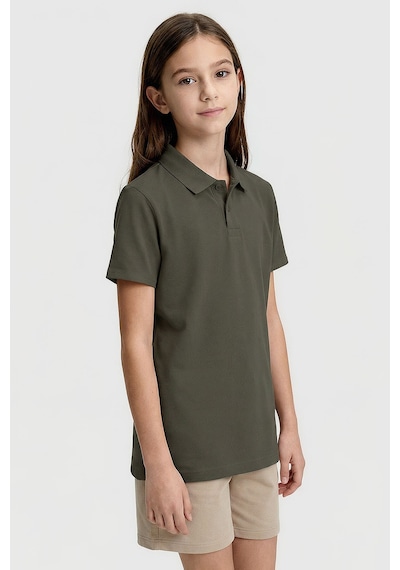 Tommy Life Haki Polo Yaka Standart Fit Basic Unisex T-shirt - 11330